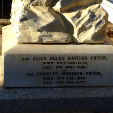 FRYER Alice Helen Matilda 1872-1880 :: FRYER Charles Montagu 1876-1877