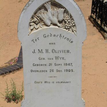 OLIVIER J.M.H. nee VAN WYK 1847-1905
