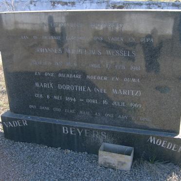 BEYERS Johannes Wilhelmus Wessels 1876-1976 &amp; Maria Dorothea MARITZ 1894-1969