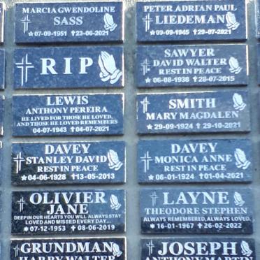 Western Cape, CAPE TOWN, Bothasig, Good Shepherd Catholic Church, Memorial Wall
