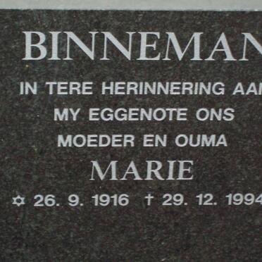 BINNEMAN Marie 1916-1994