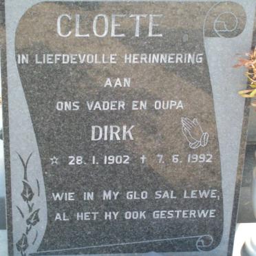 CLOETE Dirk 1902-1992