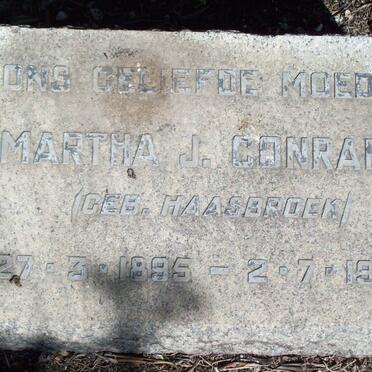 CONRADIE Martha J. nee HAASBROEK 1895-1966