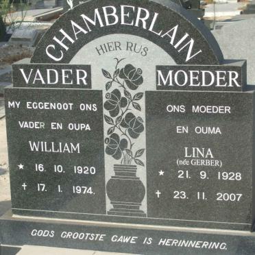 CHAMBERLAIN William 1920-1974 &amp; Lina GERBER 1928-2007