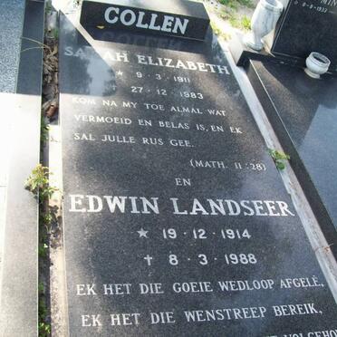 COLLEN Edwin Landseer 1914-1988 &amp; Sarah Elizabeth 1911-1983