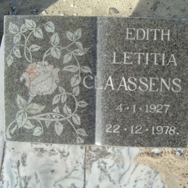 CLAASSENS Edith Letitia 1927-1978