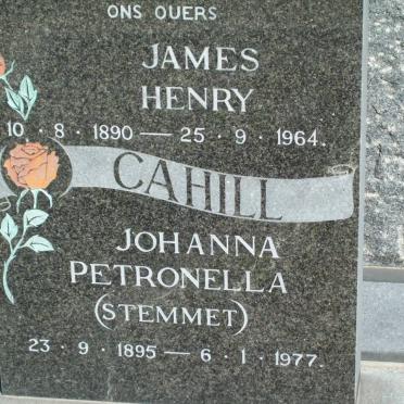CAHILL James Henry 1890-1964 &amp; Johanna Petronella STEMMET 1895-1977