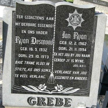 GREBE Ryan Desmond 1932-1973 :: GREBE Ian Ryan 1962-1994