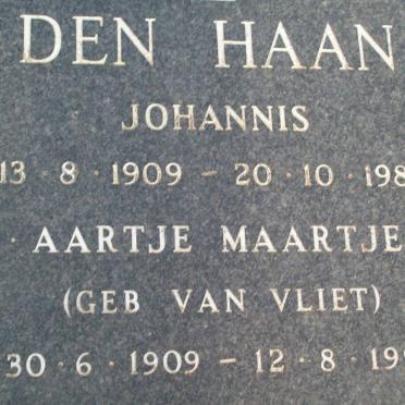 HAAN Johannes, den 1909-1986 &amp; Aartje Maartje VAN VLIET 1909-1998