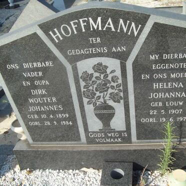HOFFMANN Dirk Wouter Johannes 1899-1984 &amp; Helena Johanna LOUW 1907-1974