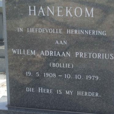 HANEKOM Willem Adriaan Pretorius 1908-1979
