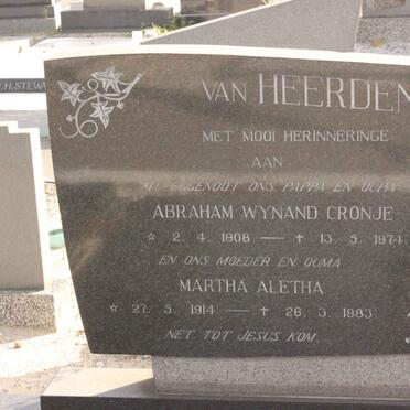HEERDEN Abraham  Wynand Cronje, van 1908-1974 &amp; Martha Aletha 1914-1983