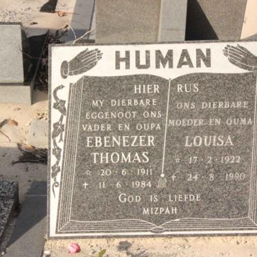 HUMAN Ebenezer Thomas 1911-1984 &amp; Louisa 1922-1990
