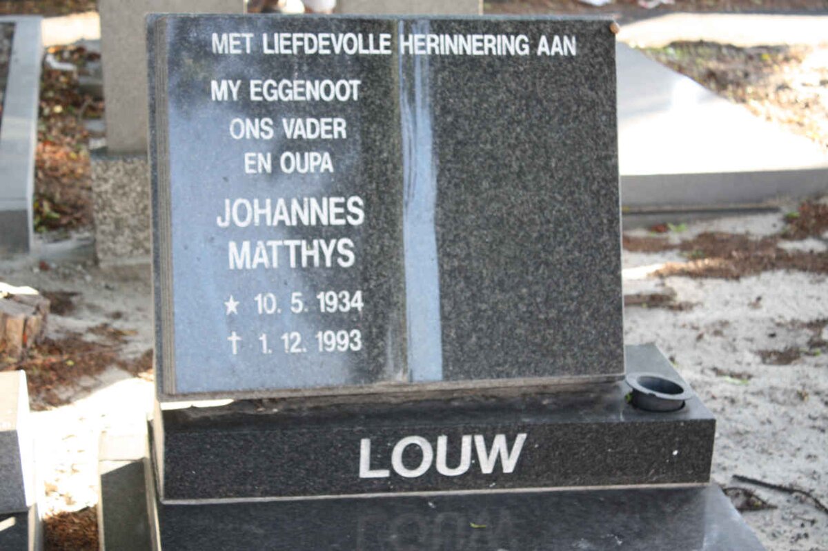 LOUW Johannes Matthys 1934-1993
