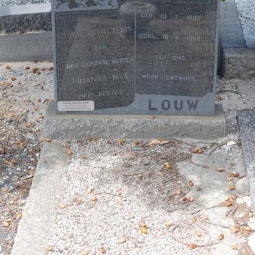 LOUW Johanna H.C. nee BESTER 1893-1968 :: LOUW Jacobus Johannes 1923-1993 
