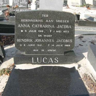 LUCAS Hendrik Johannes Jacobus 1912-1988 &amp; Anna Catharina Jacoba 1916-1973