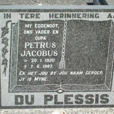 PLESSIS Petrus Jacobus, du 1930-1987