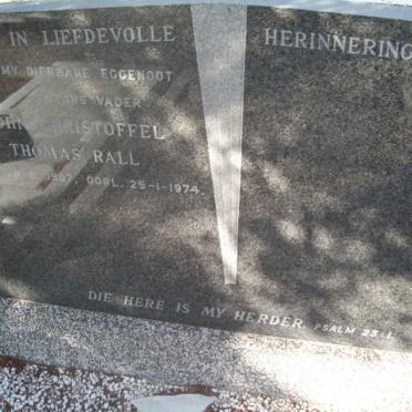 RALL John Christoffel Thomas 1907-1974