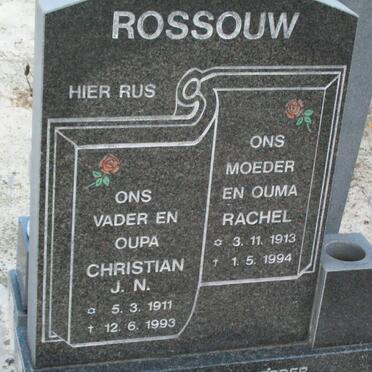 ROSSOUW Christian J.N. 1911-1993 &amp; Rachel 1913-1994