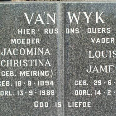WYK Louis James, van 1888-1966 &amp; Jacomina Christina MEIRING 1894-1988