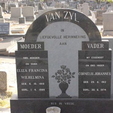 ZYL Cornelis Johannes, van 1912-1974 &amp; Eliza Francina Wilhelmina 1910-1989