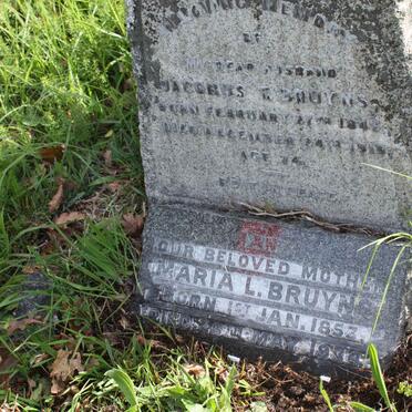 BRUYNS Jacobus T. 1845-1919 &amp; Maria L. 1853-1934