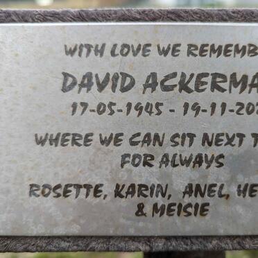 ACKERMAN David 1945-2020