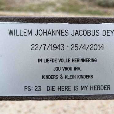 DEYSEL Willem Johannes Jacobus 1943-2014