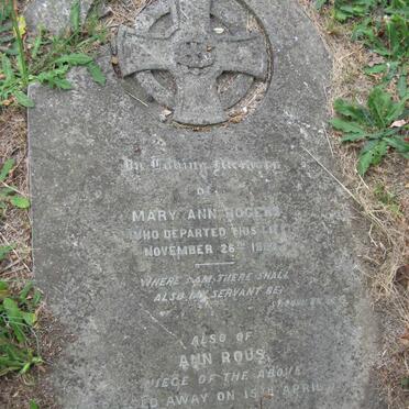 ROGERS Mary Ann -1883 :: ROUS Ann -?