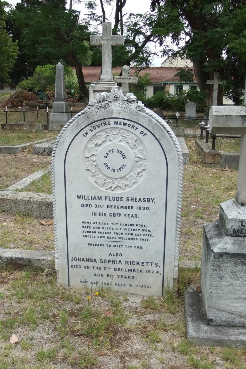 SHEASBY William Flude -1890 :: RICKETTS Johanna Sophia -1924