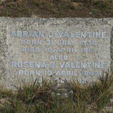 VALENTINE Adrian J. 1836-1912 &amp; Rosena S. 1842-1921