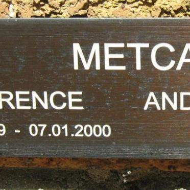 METCALFE Terence 1929-2000 &amp; Thelma 1929-2007