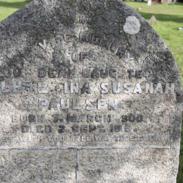 PAULSEN Wilhelmina Susanah 1900-1918