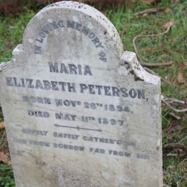 PETERSON Maria Elizabeth 1894-1897