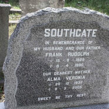 SOUTHGATE Frank Rudolph 1929-1990 &amp; Alma Veronia 1932-2005