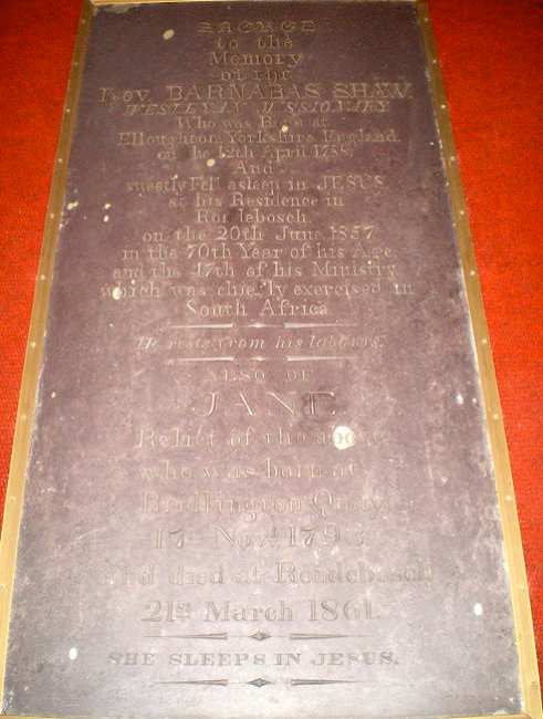 SHAW Barnabas 1788-1857 & Jane 1793-1861