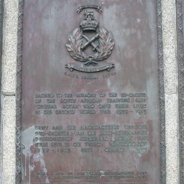 2. Memorial: to ex-cadets of the SA training ship 'General Botha' who died 1939-1945