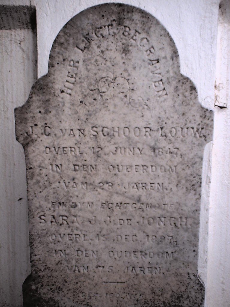 SCHOOR-LOUW J.C., van 1819-1847 & Sara J.J. DE JONGH 1822-1897
