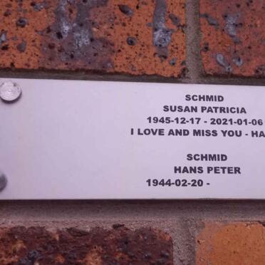 SCHMID Hans Peter 1944- & Susan Patricia 1945-2021