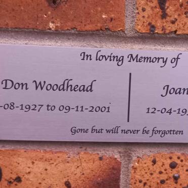 WOODHEAD Don 1927-2001 & Joan 1930-2018