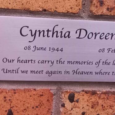 ROUX Cynthia Doreen 1944-2021