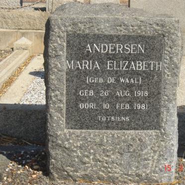 ANDERSEN Maria Elizabeth nee DE WAAL 1918-1981