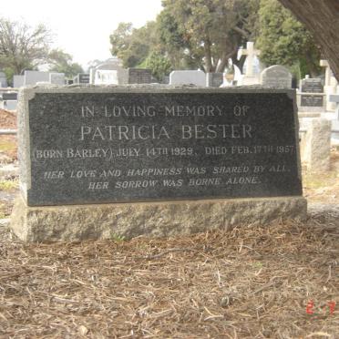 BESTER Patricia nee BARLEY 1929-1957