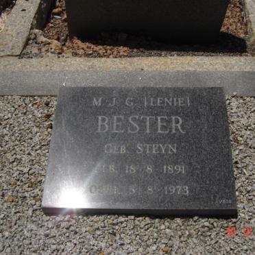 BESTER M.J.G. nee STEYN 1891-1973
