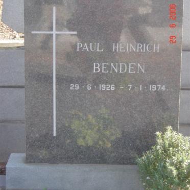 BENDEN Paul Heinrich 1926-1974