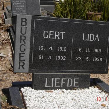 BURGER Gert 1910-1992 &amp; Lida 1919-1998