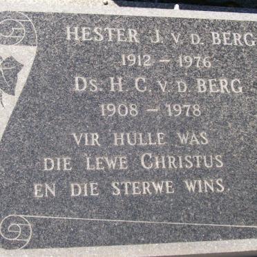 BERG H.C., v.d. 1908-1978 &amp; Hester J. 1912-1976