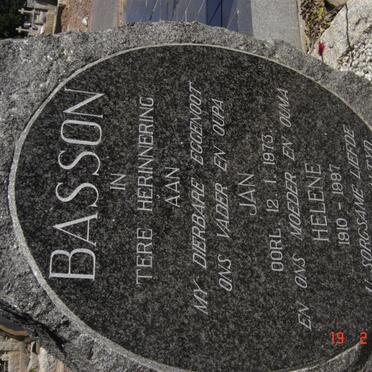 BASSON Jan -1973 &amp; Helene 1910-1997