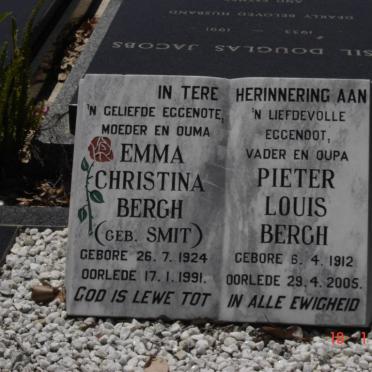 BERGH Pieter Louis 1912-2005 &amp; Emma Christina SMIT 1924-1991