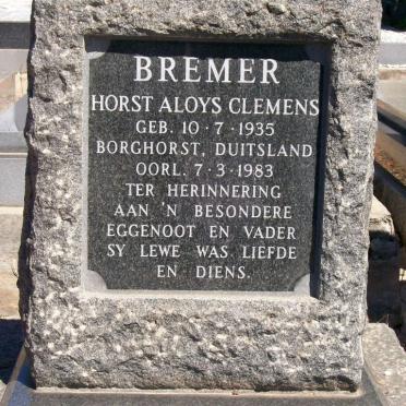 BREMER Horst Aloys Clemens 1935-1983